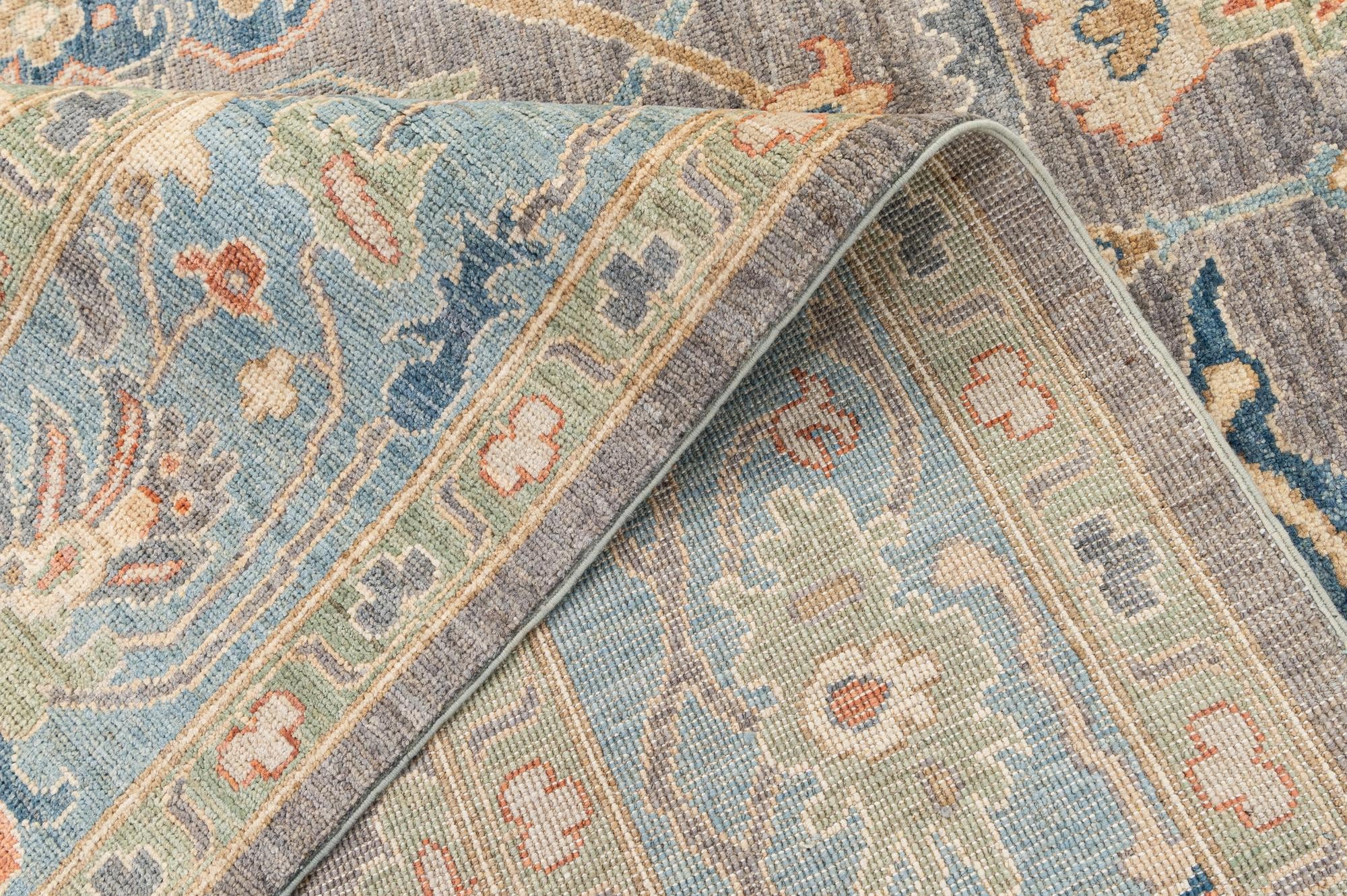 8' 2 x 8' 3 Hand Knotted Oushak Wool Square Rug