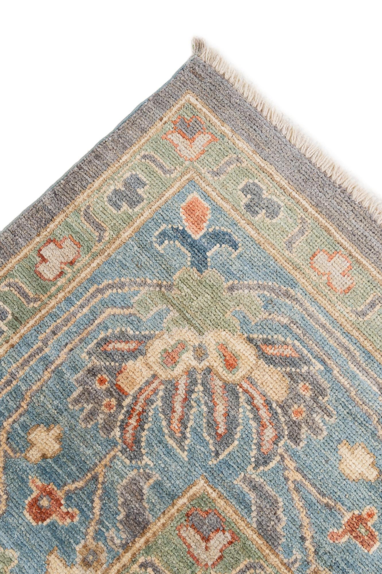 8' 2 x 8' 3 Hand Knotted Oushak Wool Square Rug