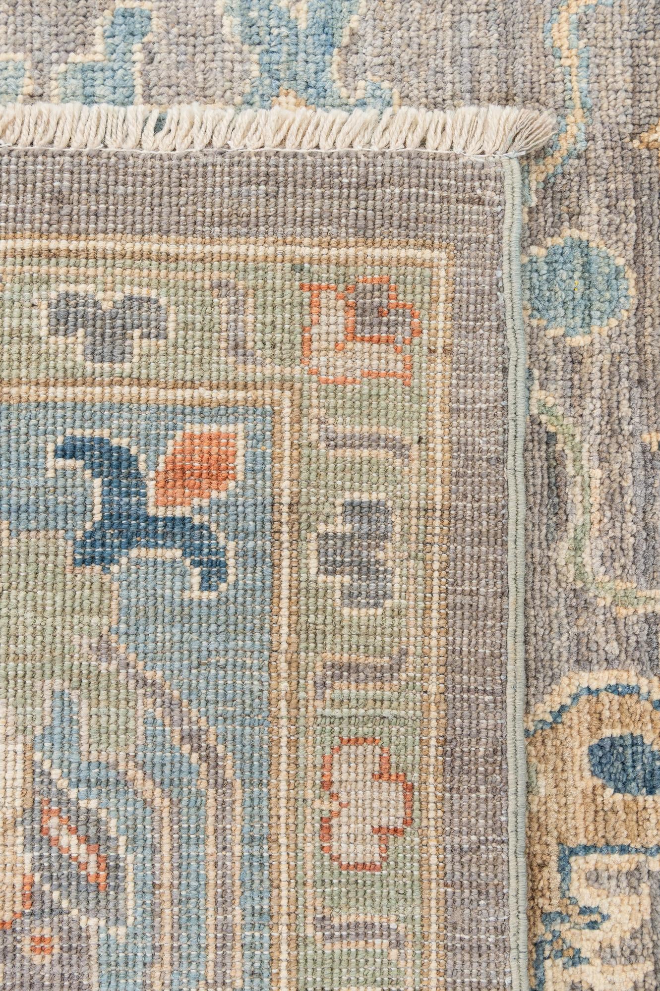 8' 2 x 8' 3 Hand Knotted Oushak Wool Square Rug