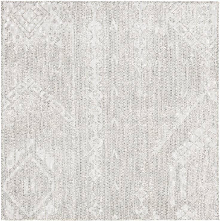 Detail image of 5' 3 x 5' 3 Easy-Clean Bohemian Indoor / Outdoor Square Rug