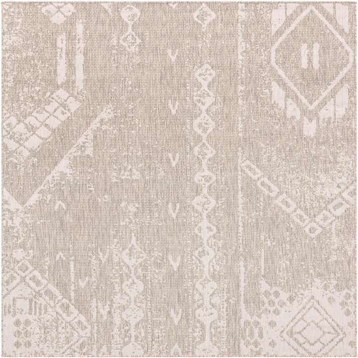 7' x 7' Easy-Clean Bohemian Indoor / Outdoor Square Rug