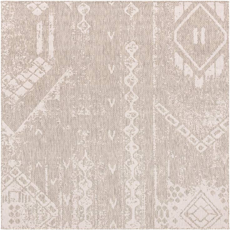 Detail image of 7' x 7' Easy-Clean Bohemian Indoor / Outdoor Square Rug
