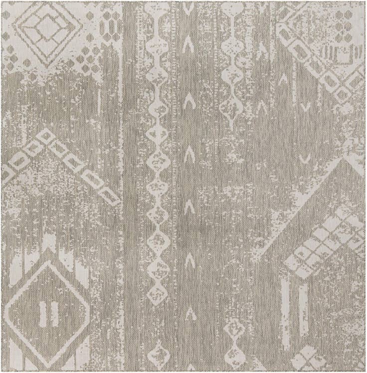 Detail image of 10' 8 x 10' 8 Easy-Clean Bohemian Indoor / Outdoor Square Rug
