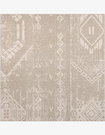 Gray Easy-Clean Bohemian Indoor / Outdoor Square Rug