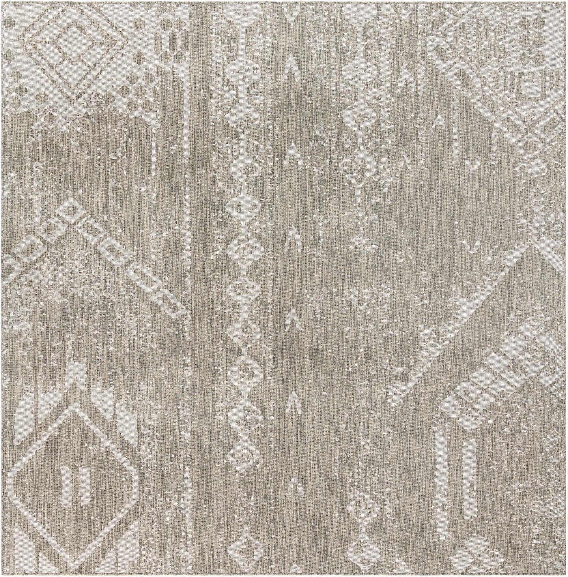 10' 8 x 10' 8  Washable Bohemian Indoor / Outdoor Square Rug