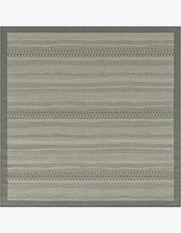 6' x 6' Easy-Clean Border Indoor / Outdoor Square Rug