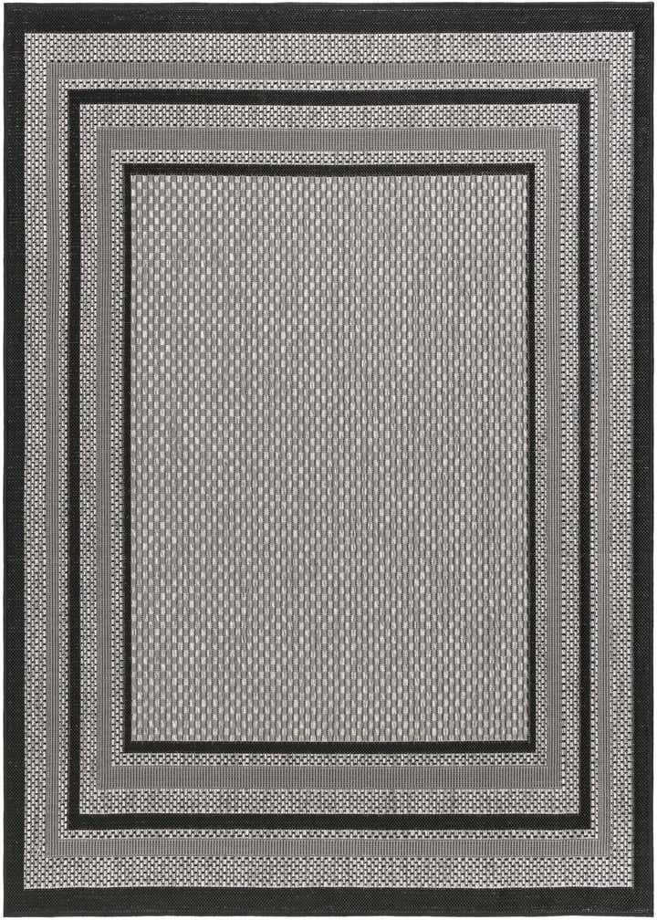 5' 3 x 5' 3 Easy-Clean Border Indoor / Outdoor Square Rug