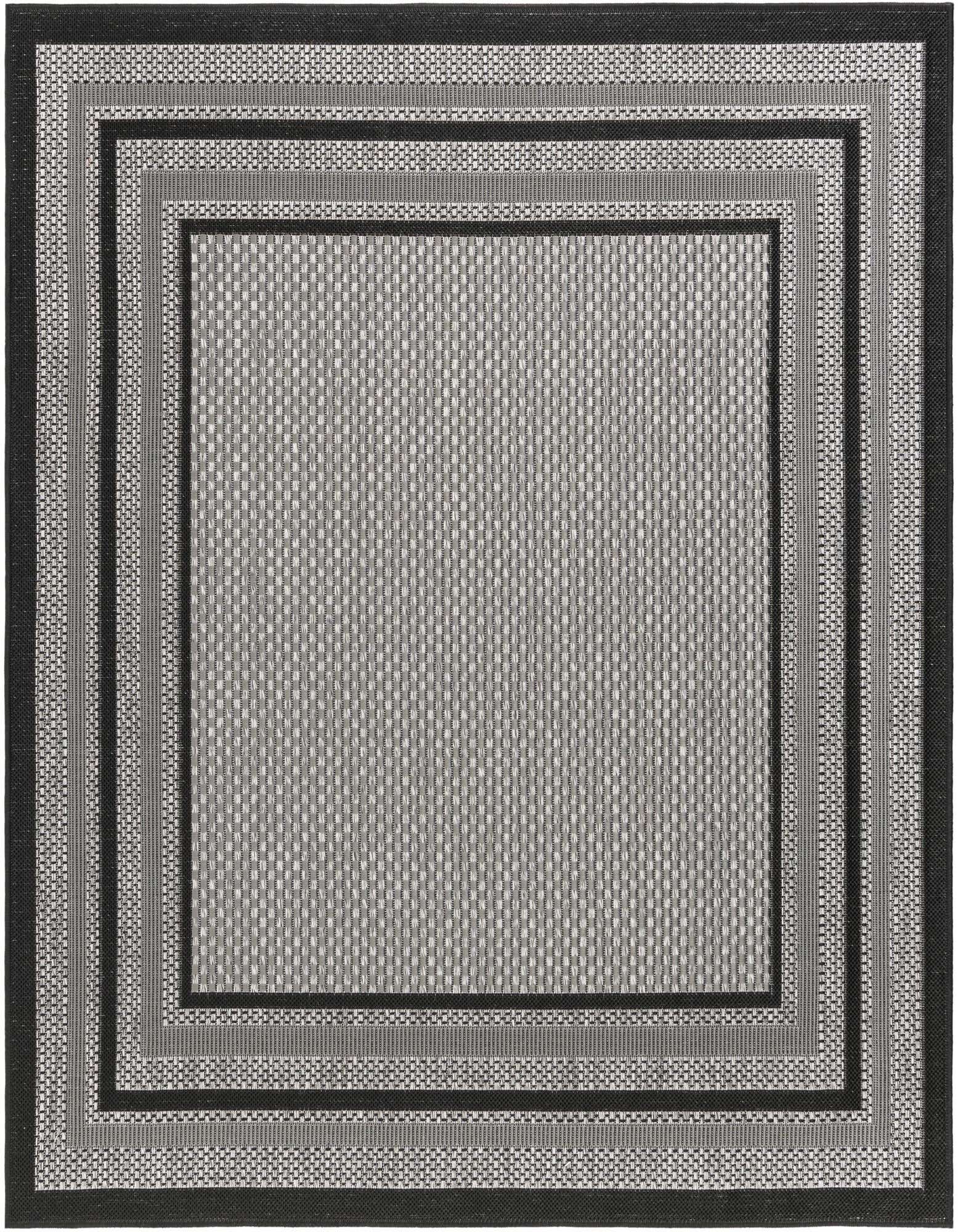 5' 3 x 5' 3 Easy-Clean Border Indoor / Outdoor Square Rug