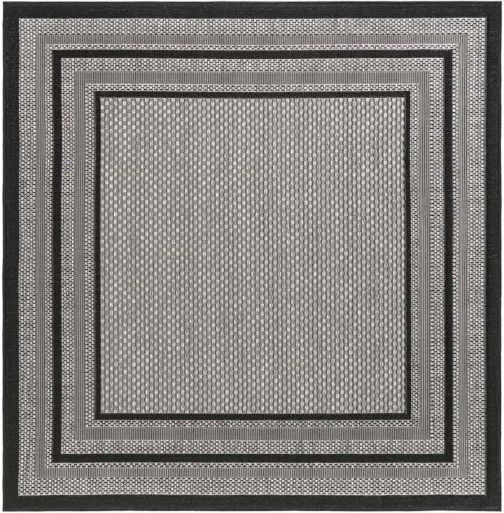 5' 3 x 5' 3 Easy-Clean Border Indoor / Outdoor Square Rug