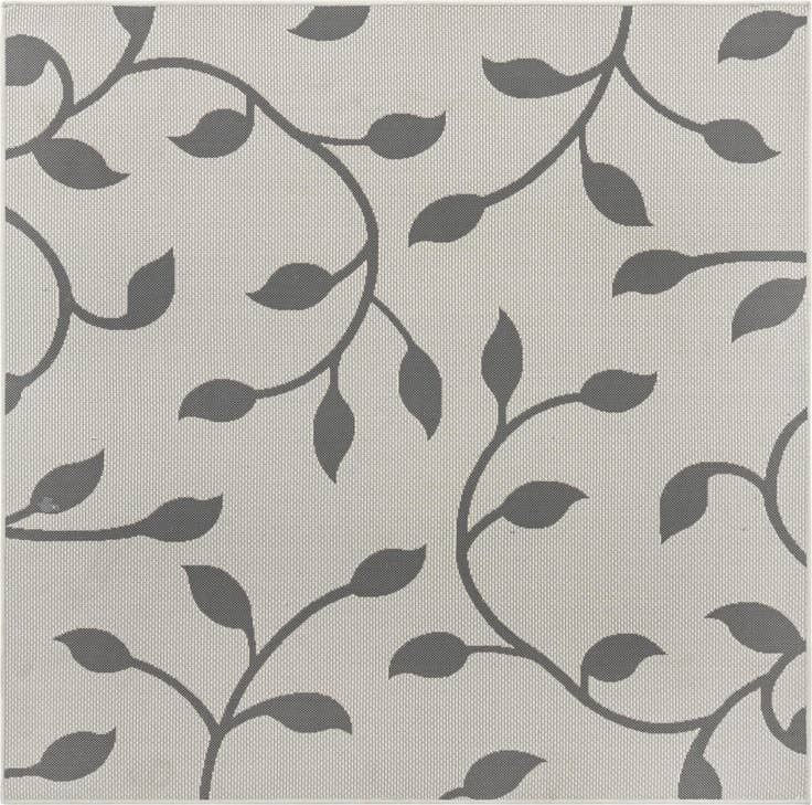 Detail image of 6' x 6' Easy-Clean Botanical Indoor / Outdoor Square Rug