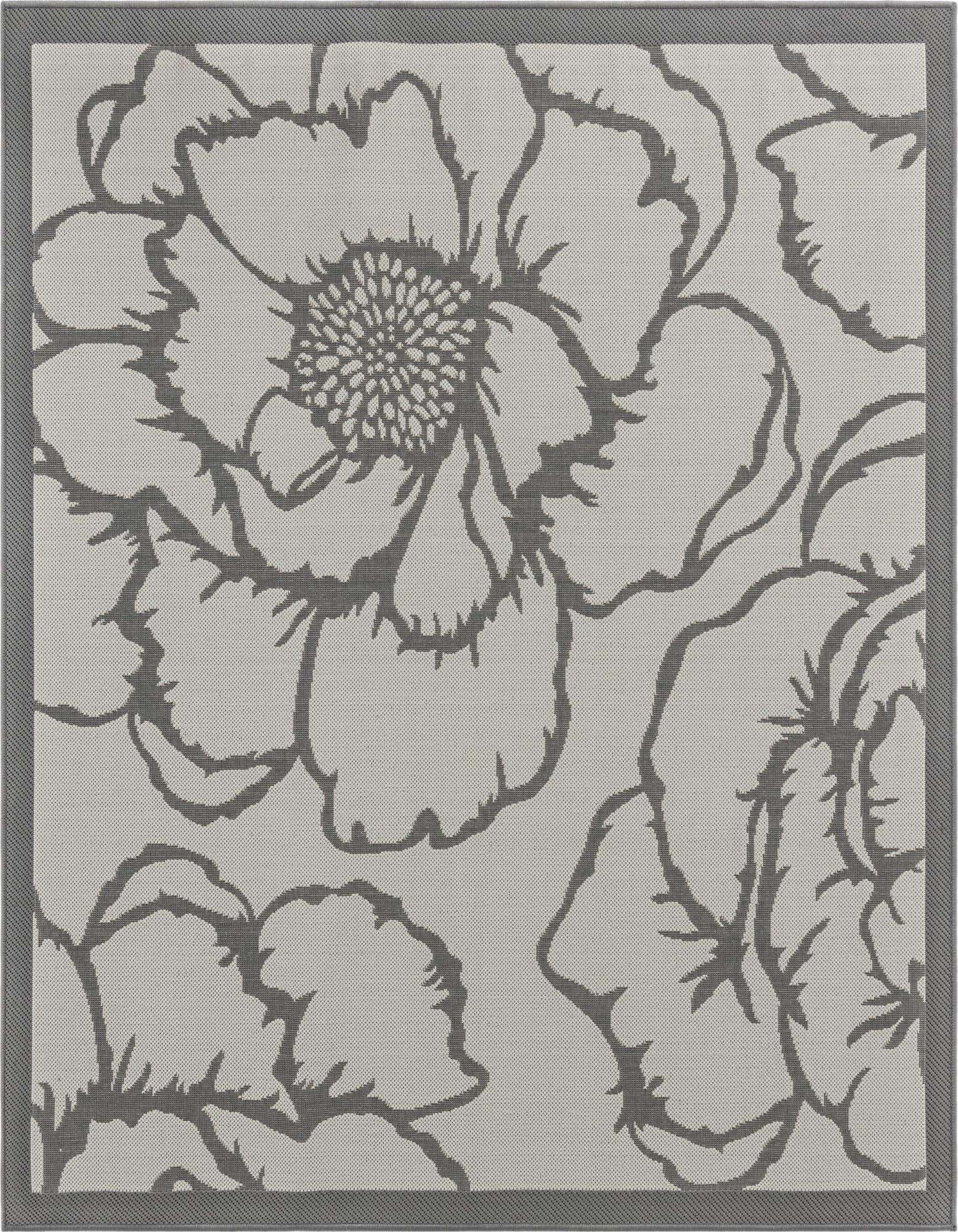 6' x 6' Easy-Clean Botanical Indoor / Outdoor Square Rug