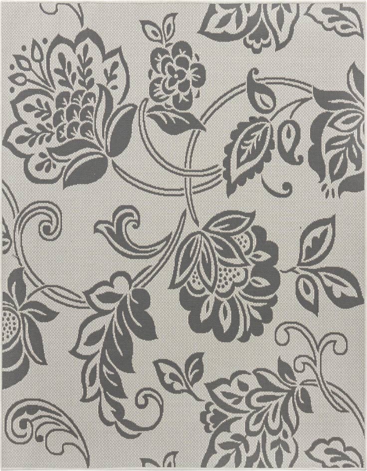 Detail image of 6' x 6' Easy-Clean Botanical Indoor / Outdoor Square Rug