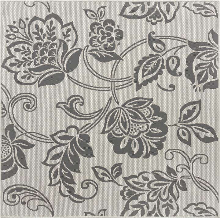 6' x 6' Easy-Clean Botanical Indoor / Outdoor Square Rug