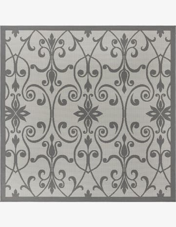 6' x 6' Easy-Clean Botanical Indoor / Outdoor Square Rug