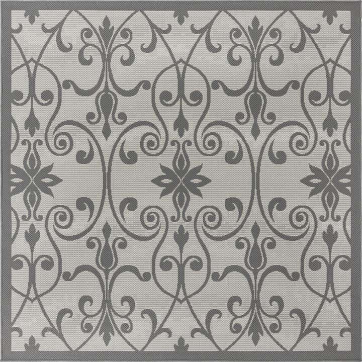 6' x 6' Easy-Clean Botanical Indoor / Outdoor Square Rug