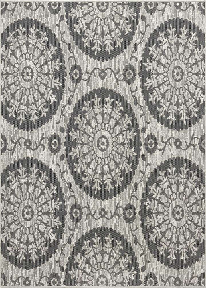 6' x 6' Easy-Clean Botanical Indoor / Outdoor Square Rug
