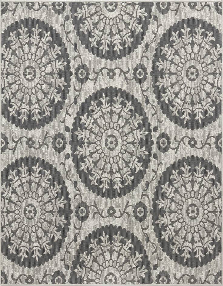 Detail image of 6' x 6' Easy-Clean Botanical Indoor / Outdoor Square Rug