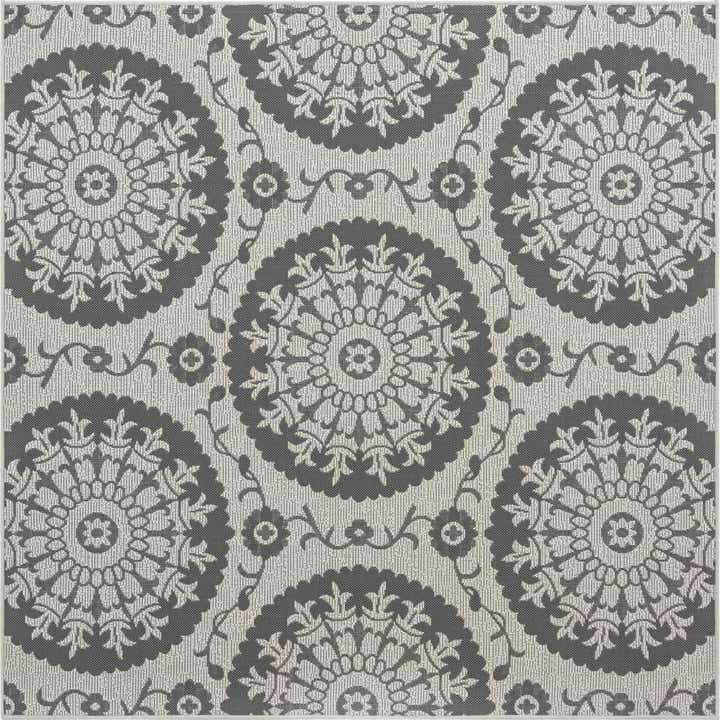 6' x 6' Easy-Clean Botanical Indoor / Outdoor Square Rug