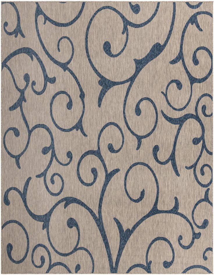 Detail image of 10' 8 x 10' 8 Easy-Clean Botanical Indoor / Outdoor Square Rug