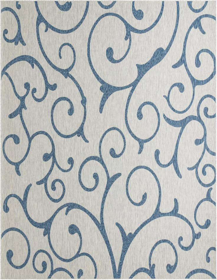 Detail image of 13' x 13' Easy-Clean Botanical Indoor / Outdoor Square Rug