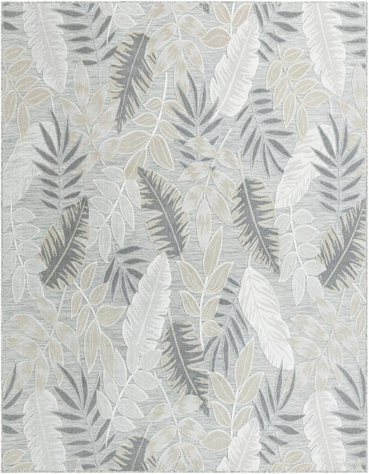 Detail image of 8' 2 x 8' 2 Easy-Clean Botanical Indoor / Outdoor Square Rug