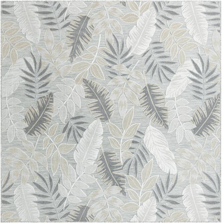 Detail image of 8' 2 x 8' 2 Easy-Clean Botanical Indoor / Outdoor Square Rug