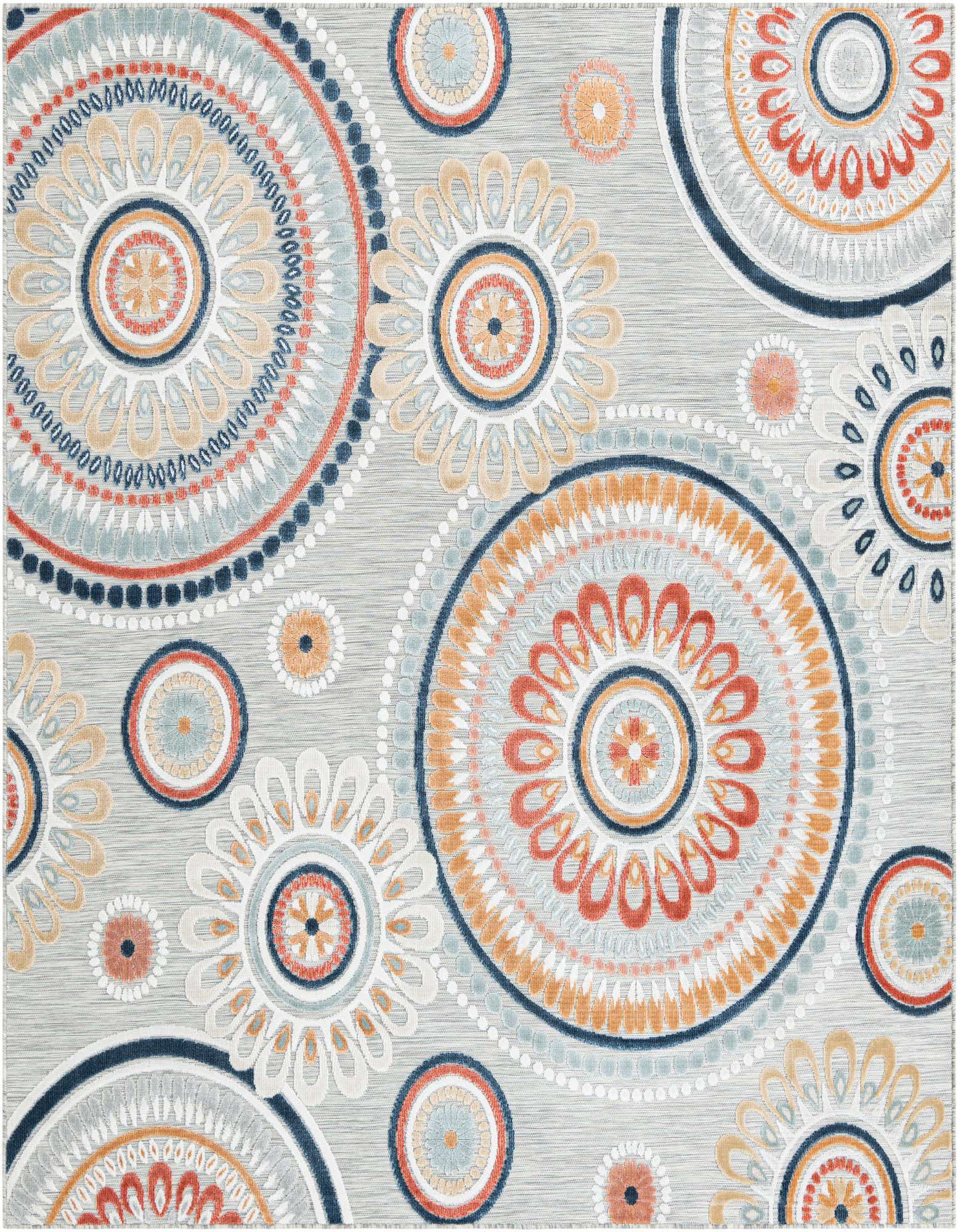 8' 2 x 8' 2 Easy-Clean Botanical Indoor / Outdoor Square Rug