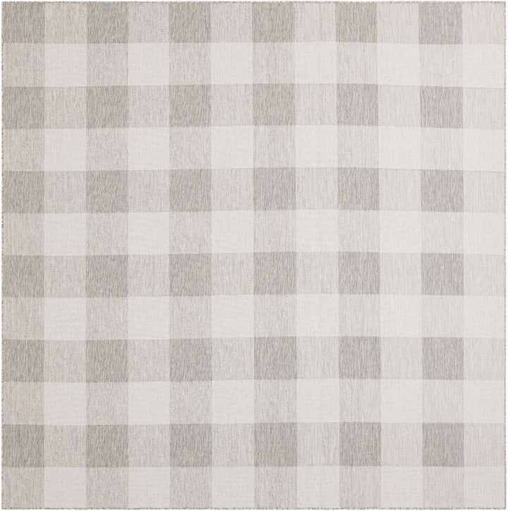 10' x 10' Easy-Clean Checkered Indoor / Outdoor Square Rug