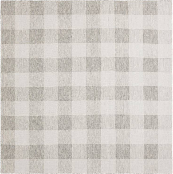 Detail image of 10' x 10' Easy-Clean Checkered Indoor / Outdoor Square Rug