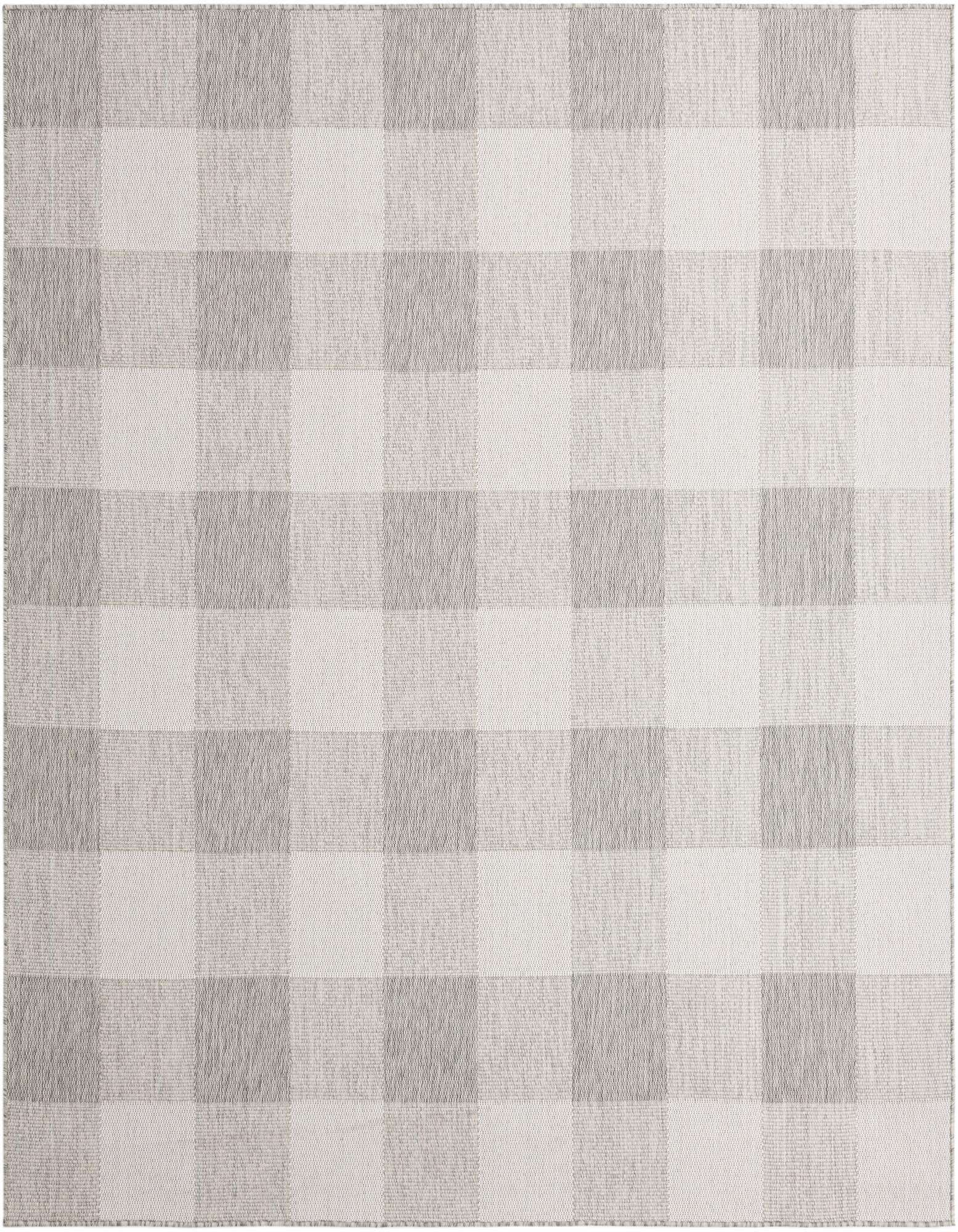 7' 10 x 7' 10 Easy-Clean Checkered Indoor / Outdoor Square Rug