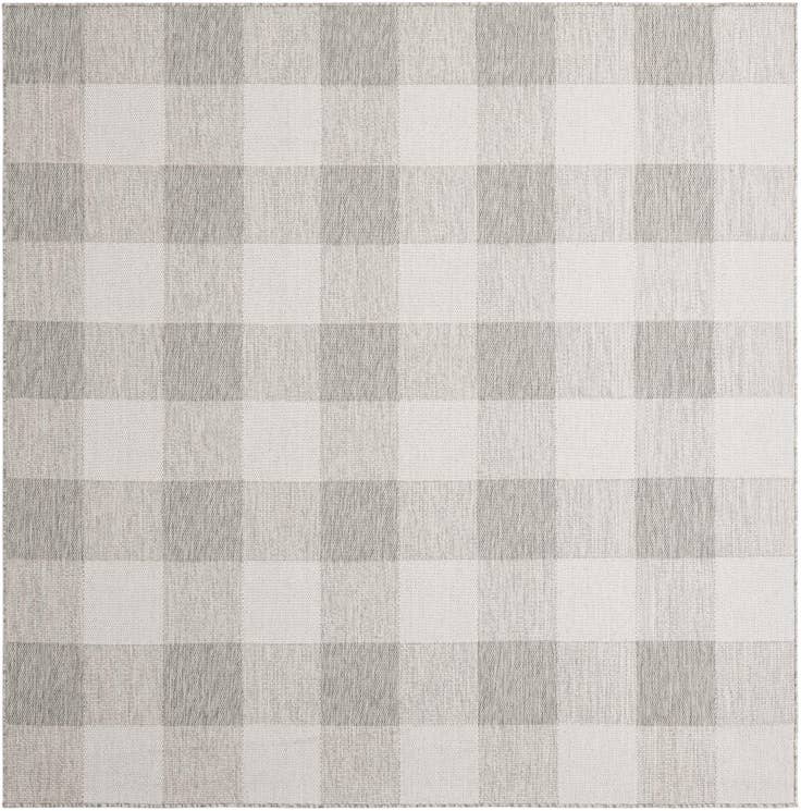 Detail image of 7' 10 x 7' 10 Easy-Clean Checkered Indoor / Outdoor Square Rug