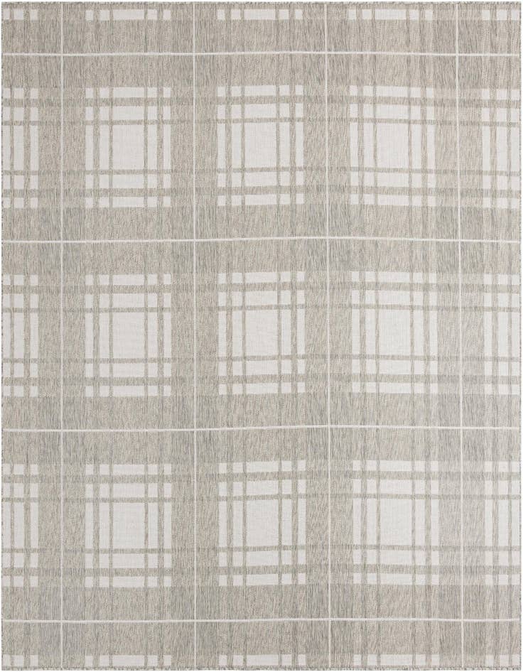 Detail image of 10' x 10' Easy-Clean Checkered Indoor / Outdoor Square Rug