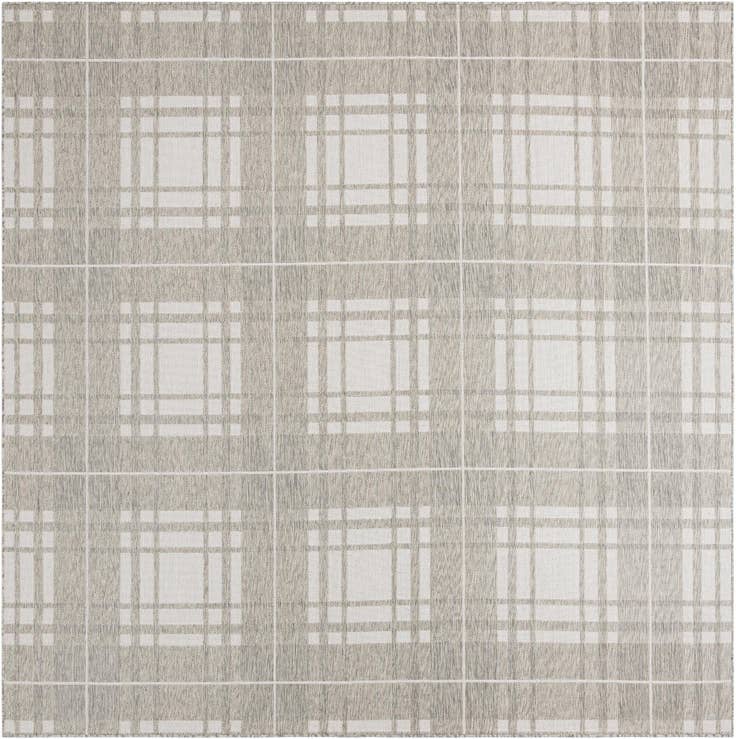 Detail image of 10' x 10' Easy-Clean Checkered Indoor / Outdoor Square Rug