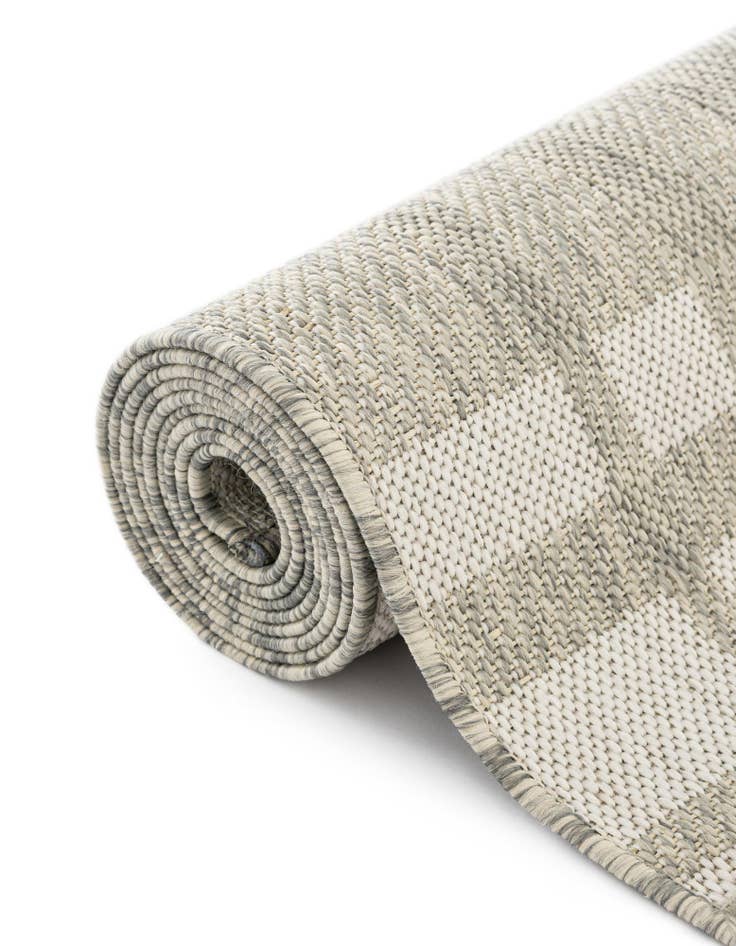 Detail image of 10' x 10' Easy-Clean Checkered Indoor / Outdoor Square Rug