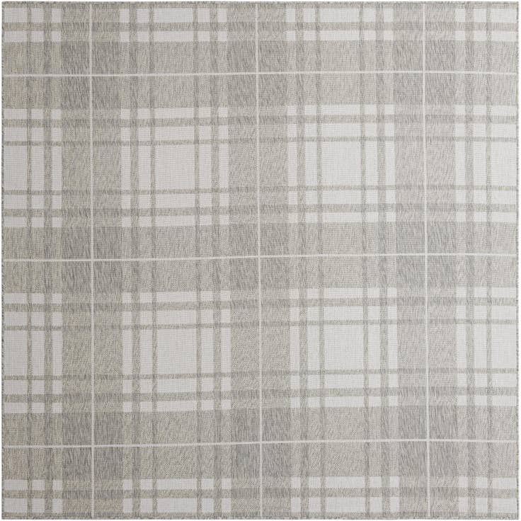 Detail image of 7' 10 x 7' 10 Easy-Clean Checkered Indoor / Outdoor Square Rug