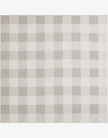 10' x 10' Easy-Clean Checkered Indoor / Outdoor Square Rug