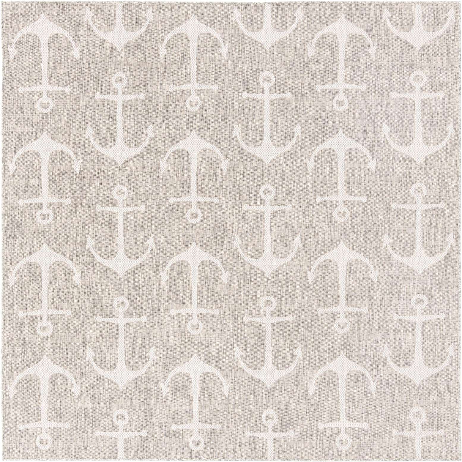 7' 10 x 7' 10 Easy-Clean Coastal Indoor / Outdoor Square Rug