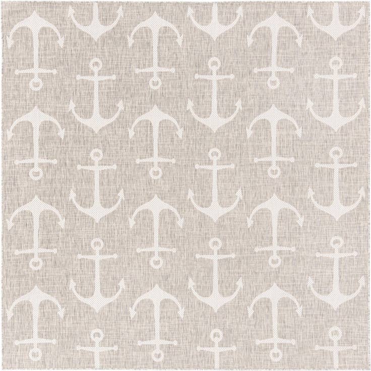 Detail image of 7' 10 x 7' 10 Easy-Clean Coastal Indoor / Outdoor Square Rug
