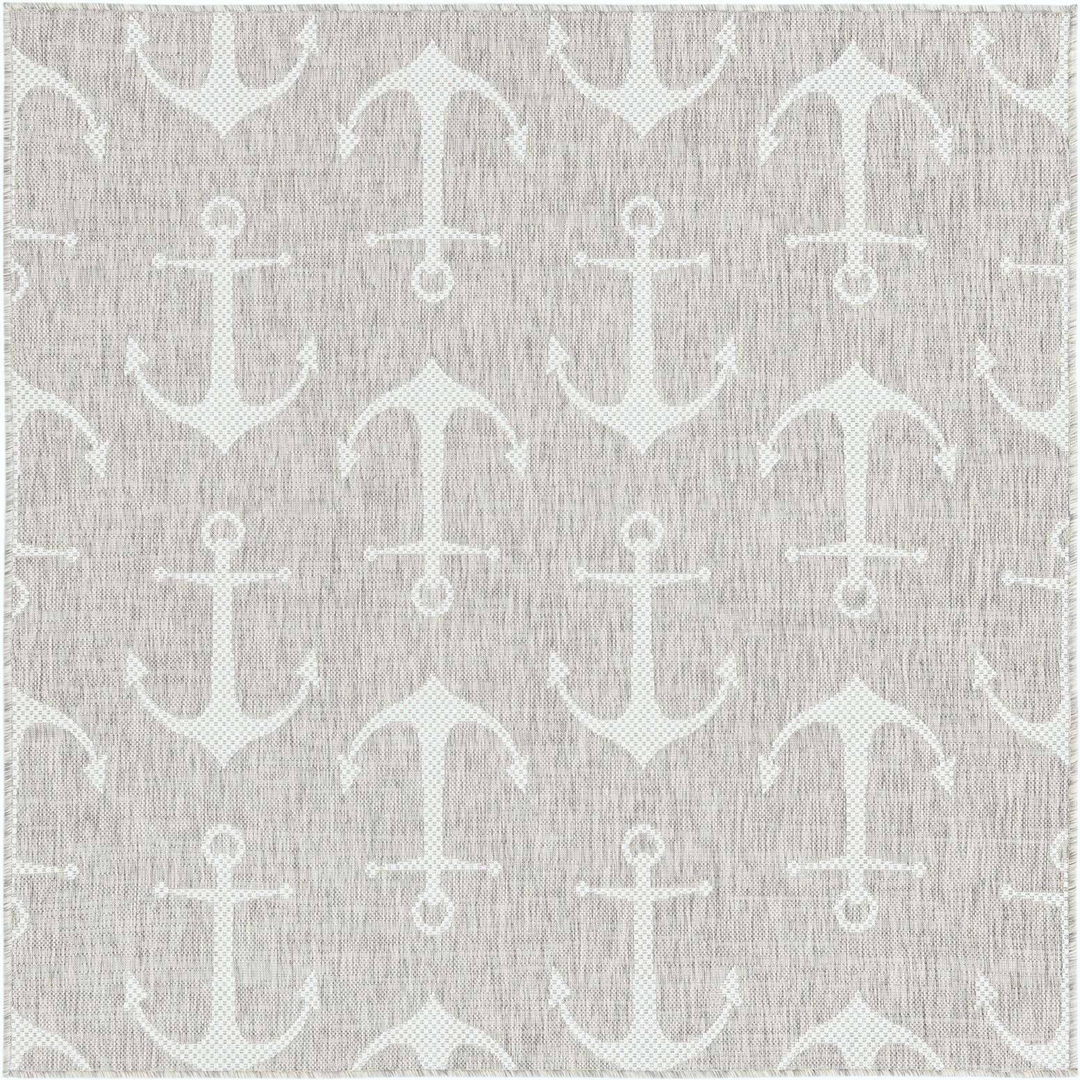 5' 3 x 5' 3 Easy-Clean Coastal Indoor / Outdoor Square Rug