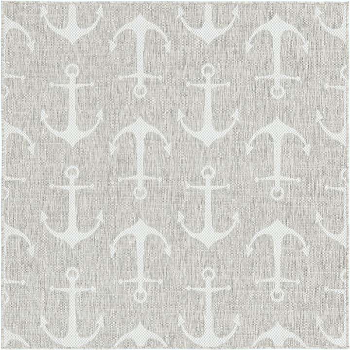 5' 3 x 5' 3 Easy-Clean Coastal Indoor / Outdoor Square Rug
