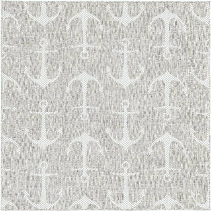 Detail image of 5' 3 x 5' 3 Easy-Clean Coastal Indoor / Outdoor Square Rug
