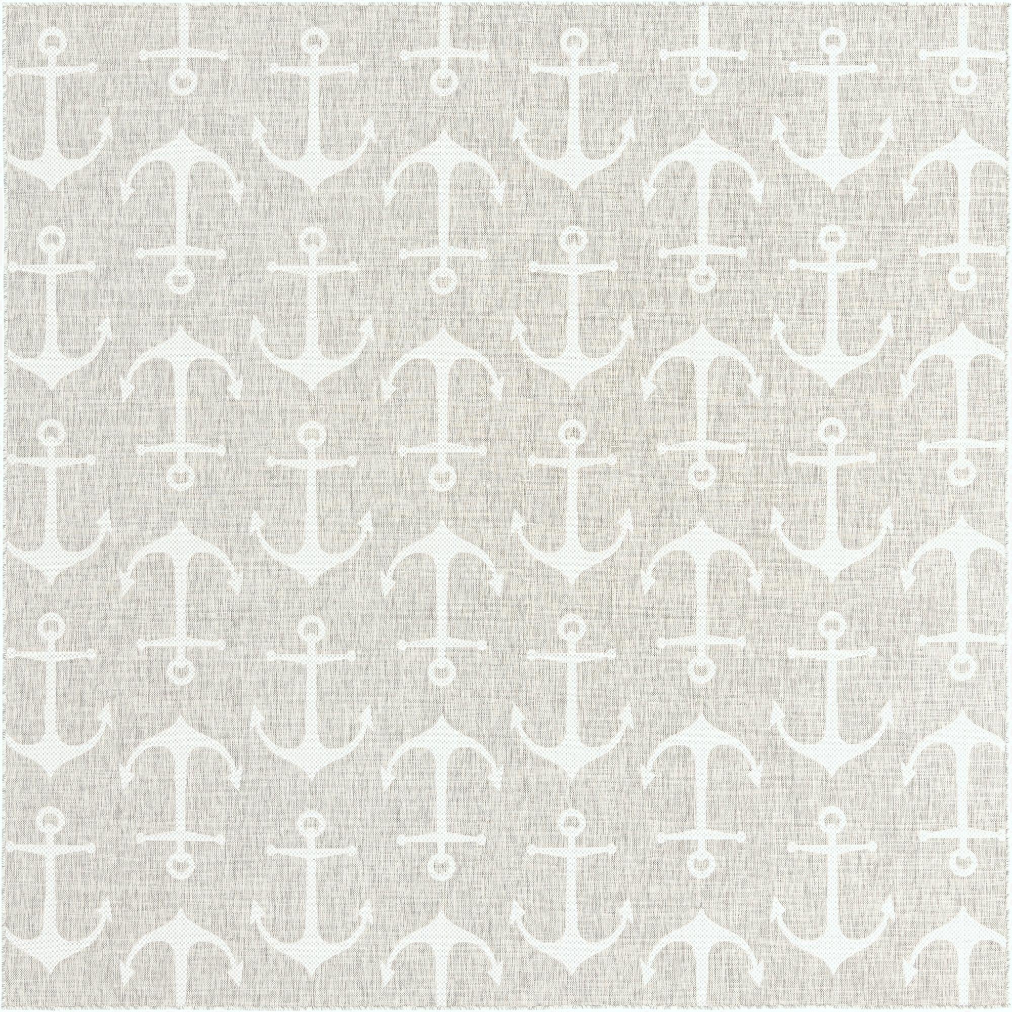 10' x 10'  Washable Coastal Indoor / Outdoor Square Rug