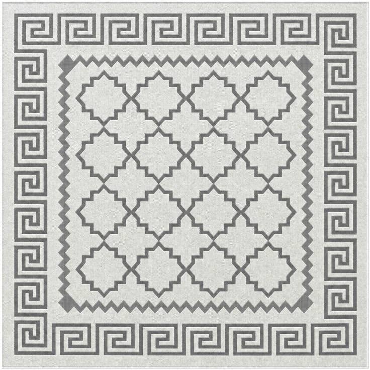 Detail image of 6' x 6' Easy-Clean Lattice Indoor / Outdoor Square Rug