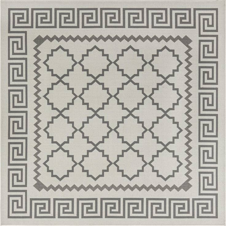 Detail image of 6' x 6' Easy-Clean Lattice Indoor / Outdoor Square Rug