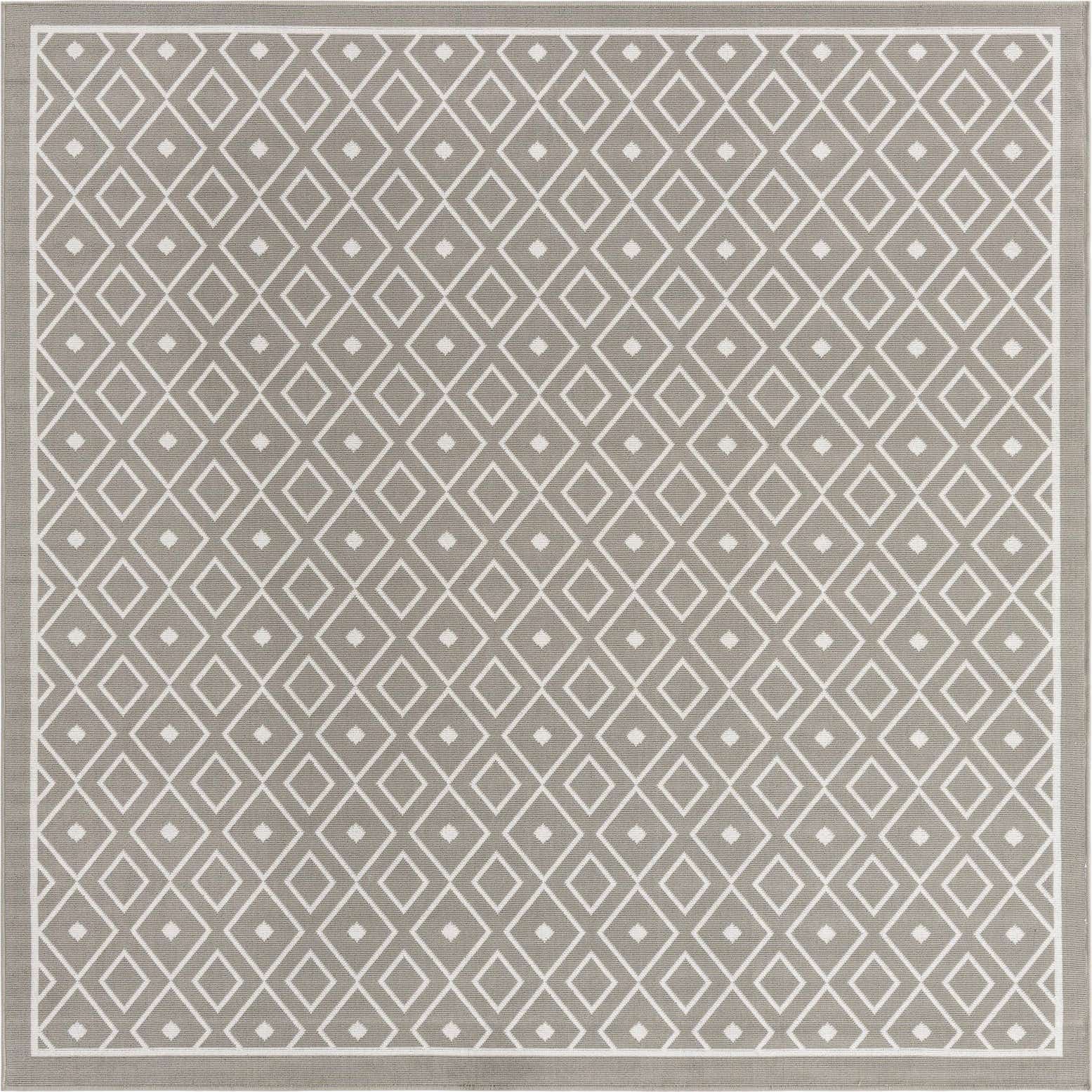 7' 10 x 7' 10 Easy-Clean Lattice Indoor / Outdoor Square Rug