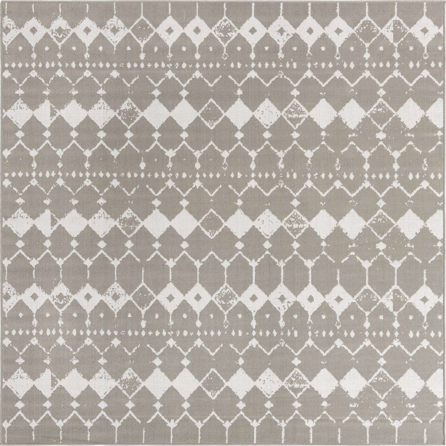 7' 10 x 7' 10 Easy-Clean Lattice Indoor / Outdoor Square Rug