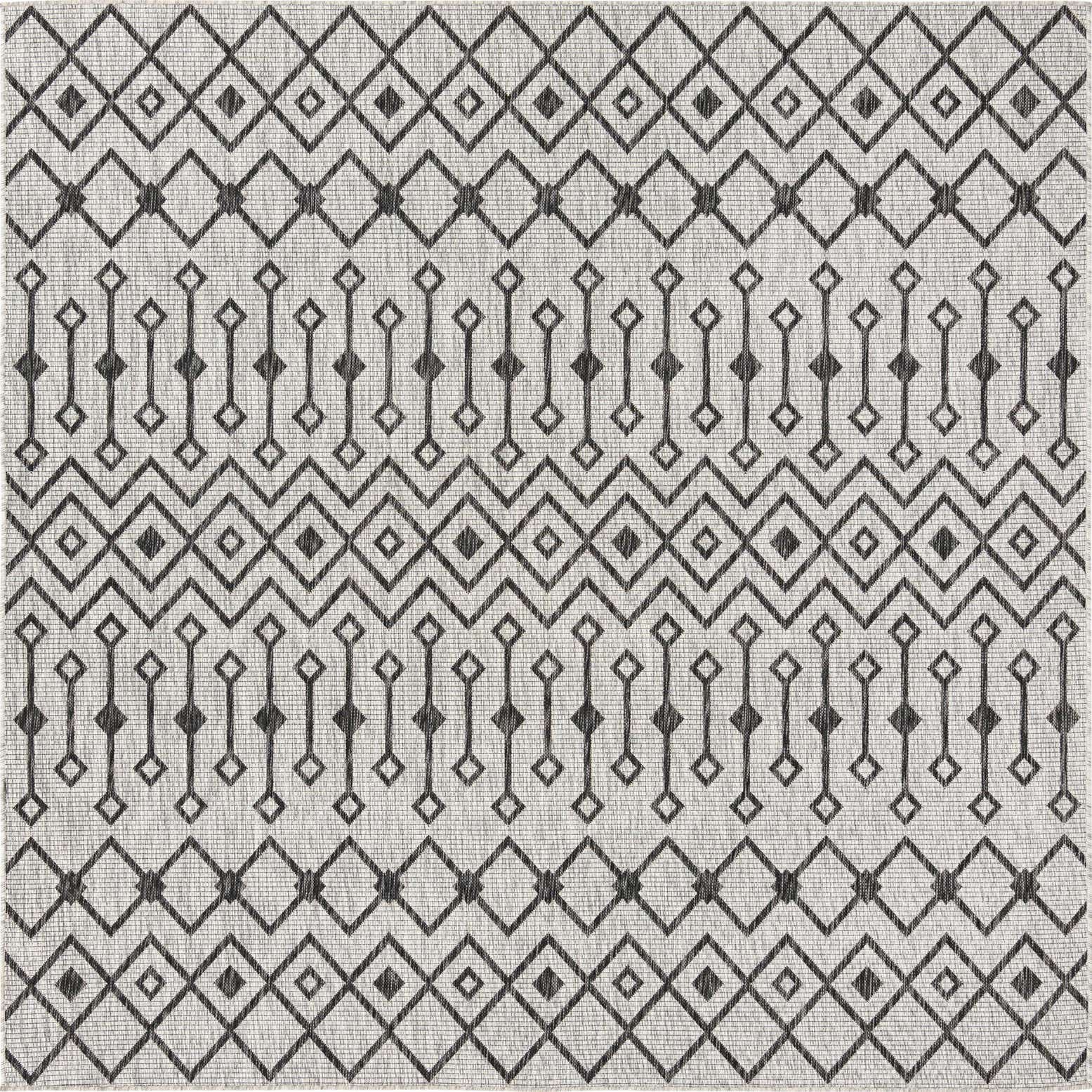 7' 10 x 7' 10 Easy-Clean Lattice Indoor / Outdoor Square Rug