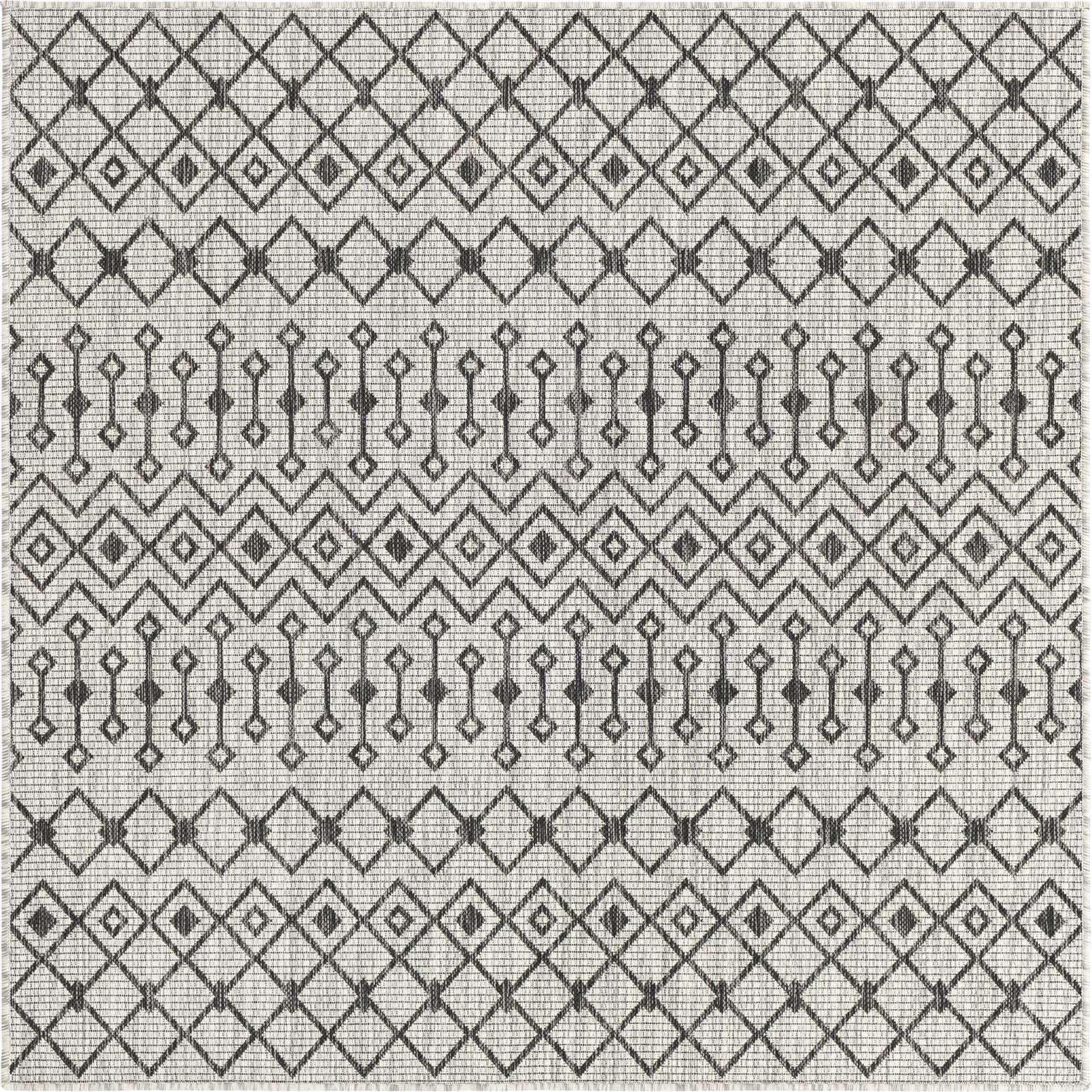 5' 3 x 5' 3 Easy-Clean Lattice Indoor / Outdoor Square Rug