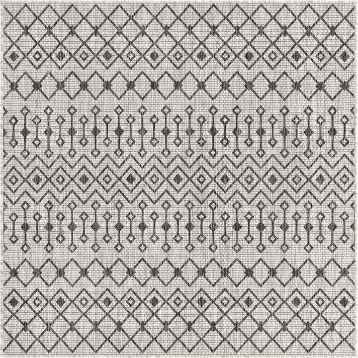 5' 3 x 5' 3 Easy-Clean Lattice Indoor / Outdoor Square Rug