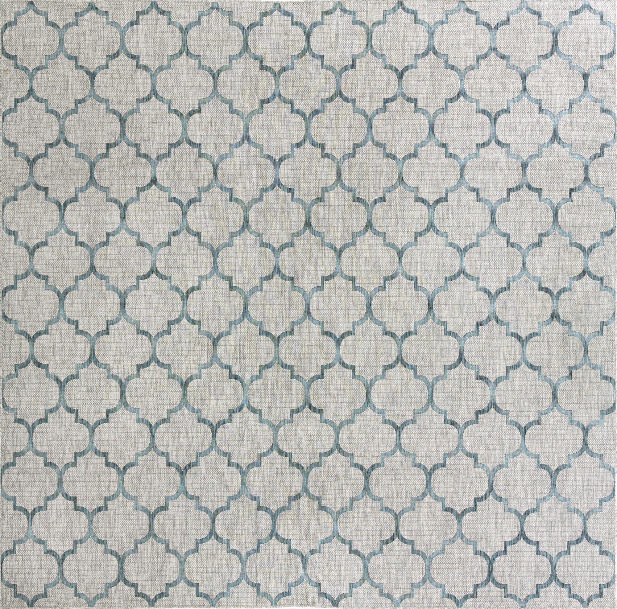 13' x 13' Washable Lattice Indoor / Outdoor Square Rug